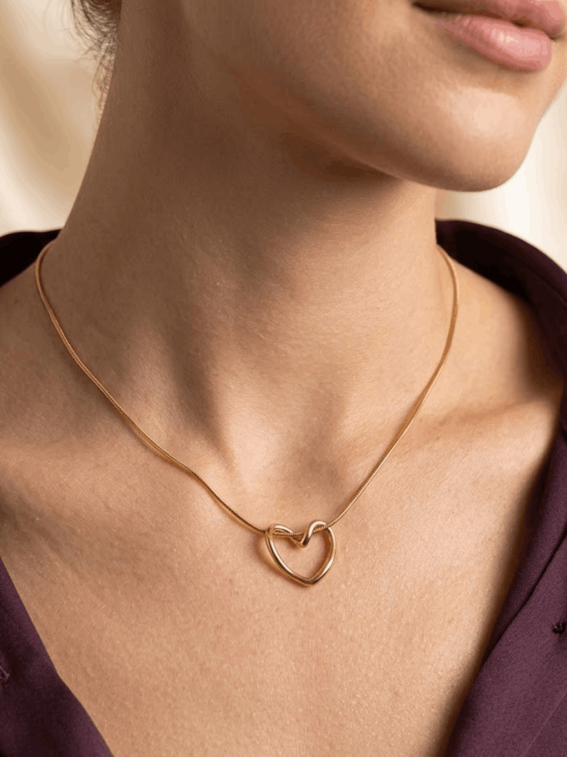 Sculpted Heart Necklace - anti-tarnish heart necklace