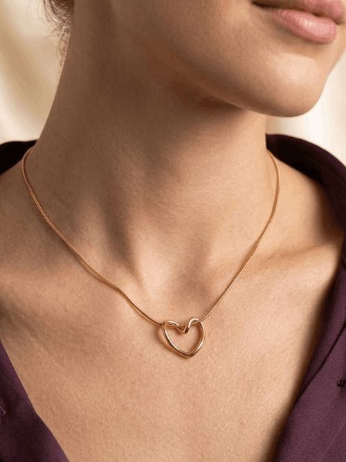 Sculpted Heart Necklace - anti-tarnish heart necklace